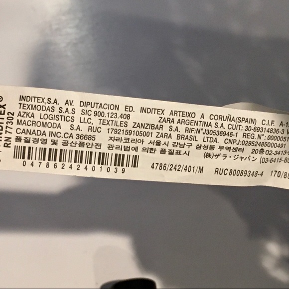 Floral Crochet Zara Blouse Navy Blue Three Quarter Sleeve - Picture 9 of 14